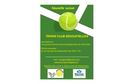 Dates inscriptions et portes ouvertes nouvelle saison TCS